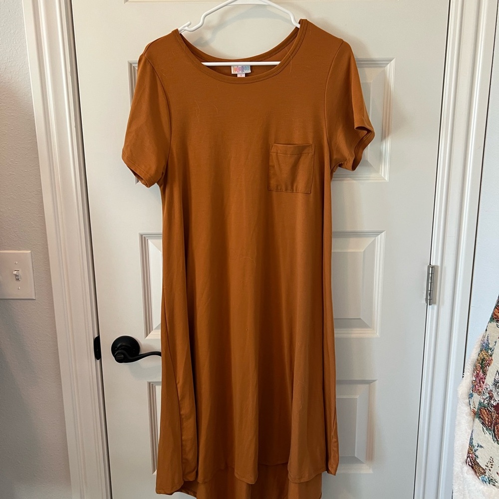 Rust Orange Short Sleeve Dress
